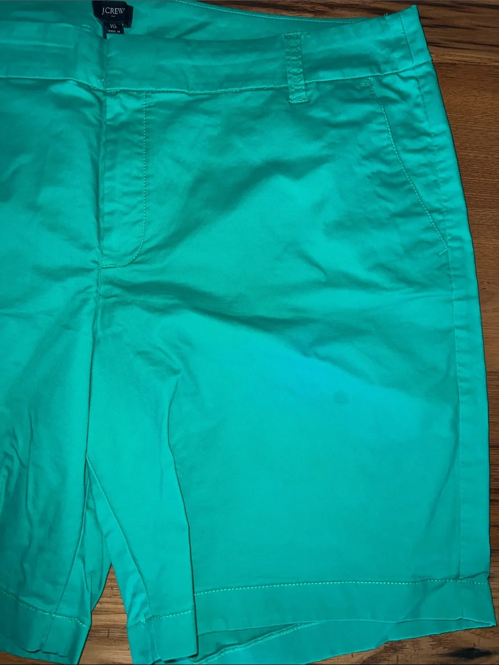 J. Crew Women's Bright Teal Chino Bermuda Shorts 16 casual